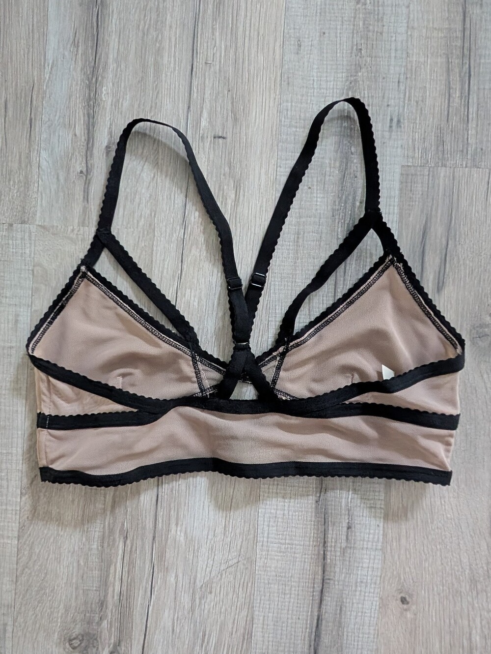 Intimately Free People Nude and Black Strappy Bralette, Small (C8) - Picture 2 of 3